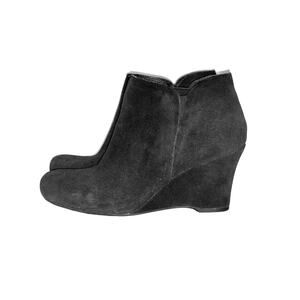 Crown by Born Faylan suede wedge booties *COMFY* black sz 8 bohemian